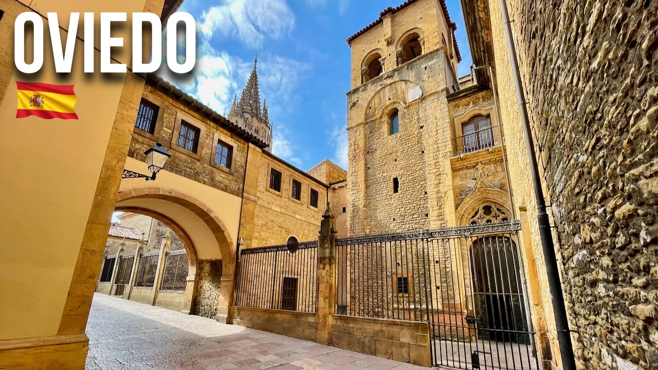 Beautiful Oviedo in Summer 🇪🇸 Relaxing Walking Tour (4K) No talking