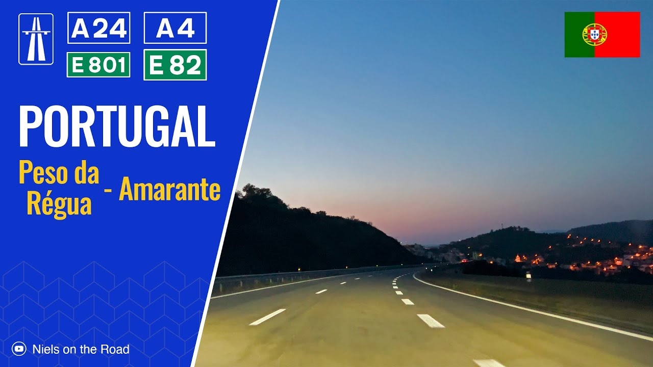 Driving in Portugal: Autoestrada A24 E801 & A4 E82 from Peso da Régua to Amarante