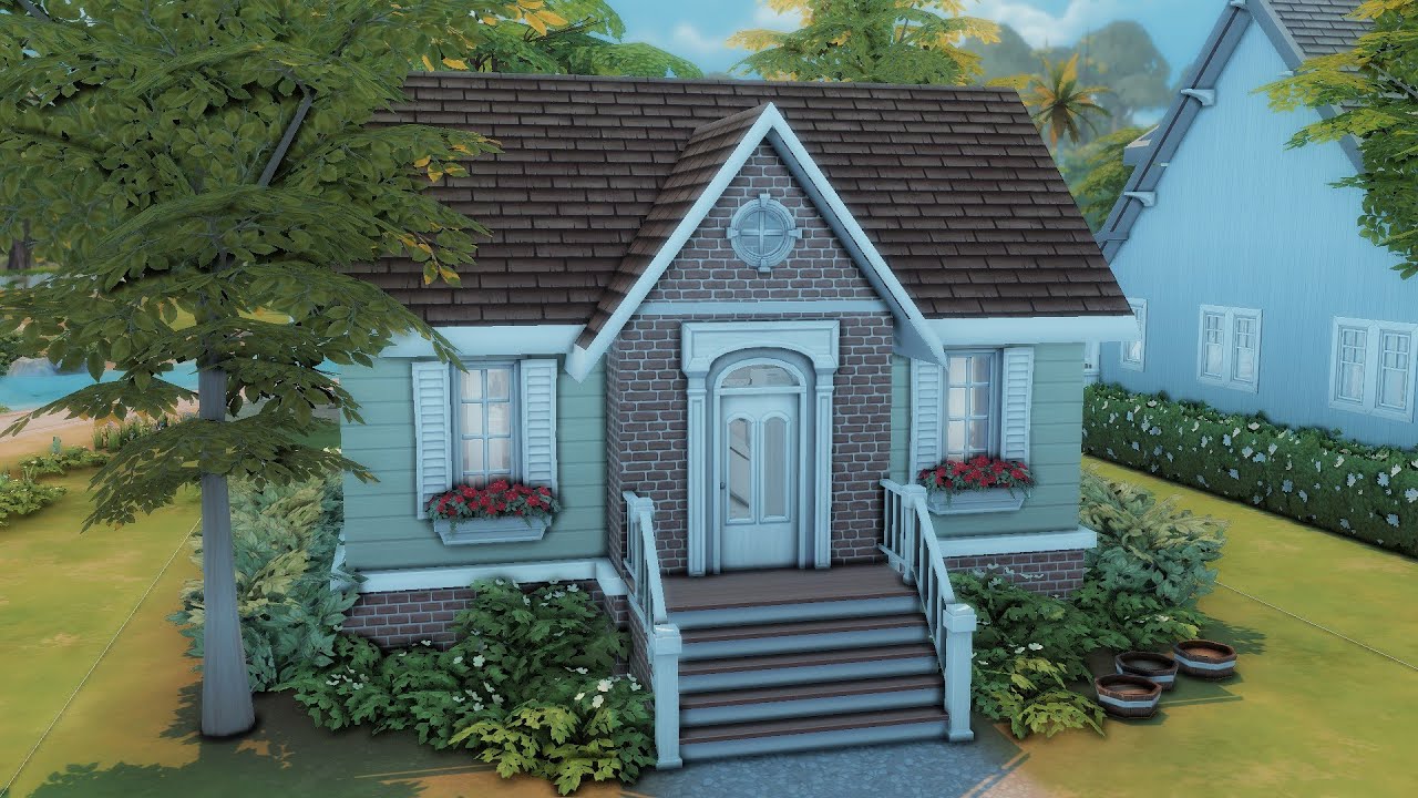 willow creek starter home 🏡 | the sims 4 speed build | base game only