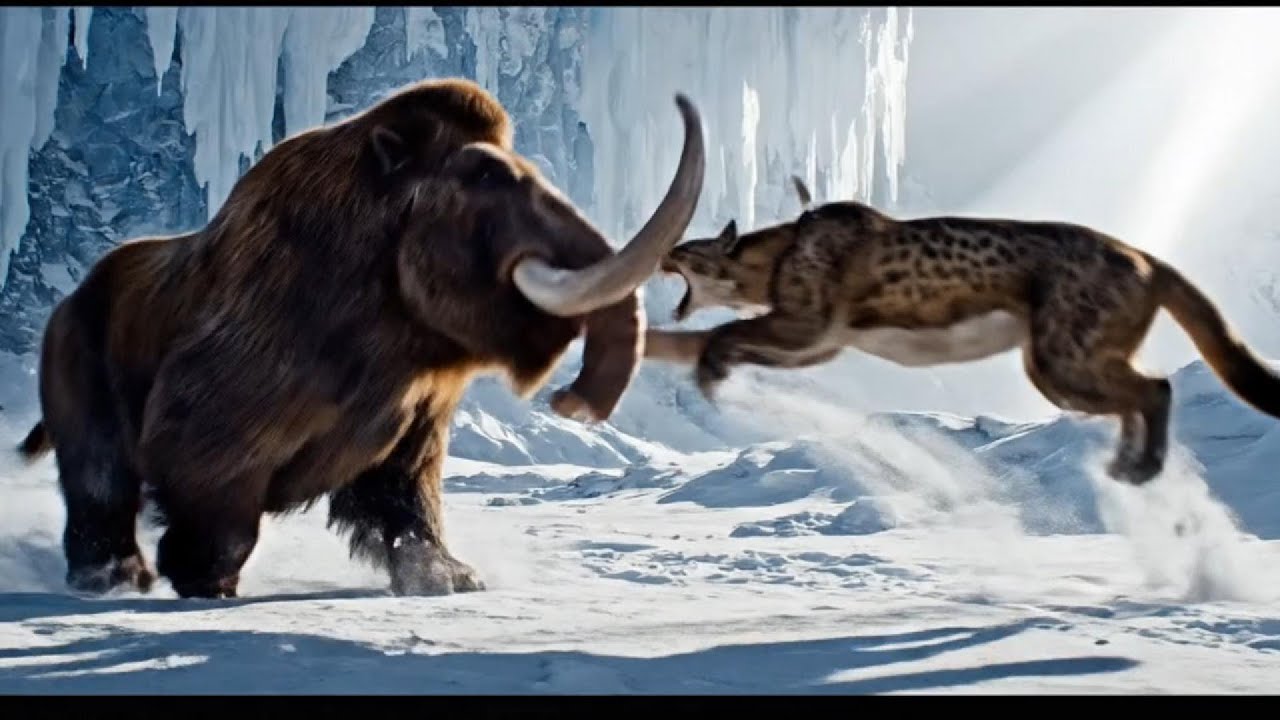Millions of Years Ago : Woolly Mammoth vs  Smilodon : The Frozen Fortress !