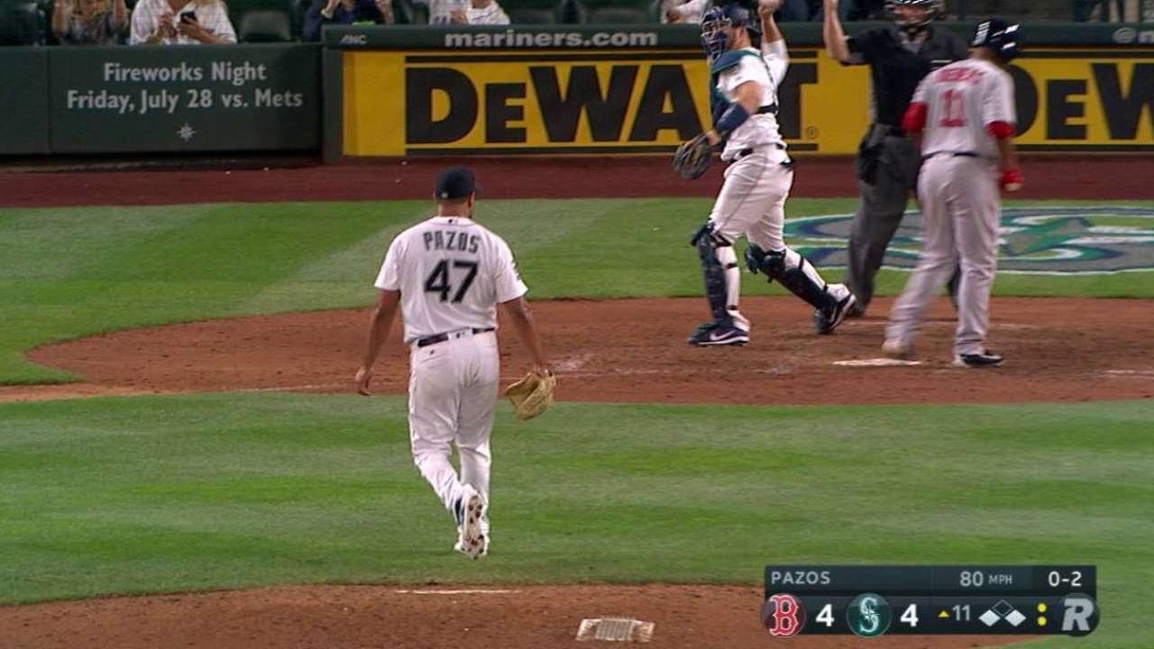 BOS@SEA: Pazos kończy zagrożenie strikeoutem
