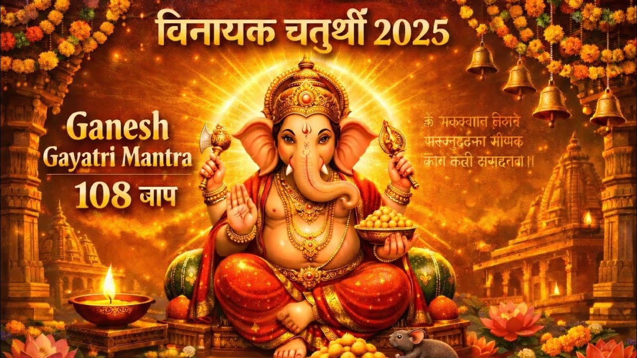 विनायक चतुर्थी 2025 | Ganesh Gayatri Mantra 108 जाप | सुनते ही विघ्न दूर #VinayakChaturthi