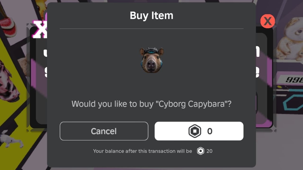 Free UGC Limited | Cyborg Capybara | Roblox