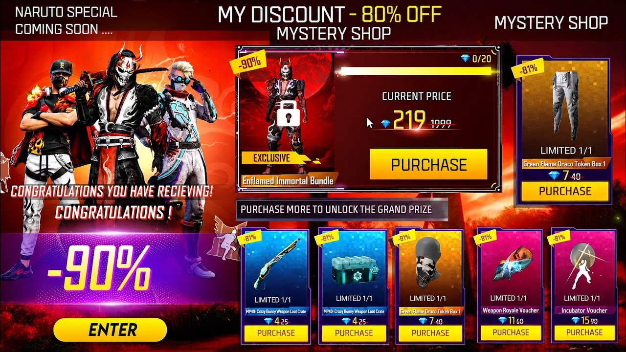 Next Special Mystery Shop Event  🤯🥳| Next Discount Event |free fire new event | ff new event