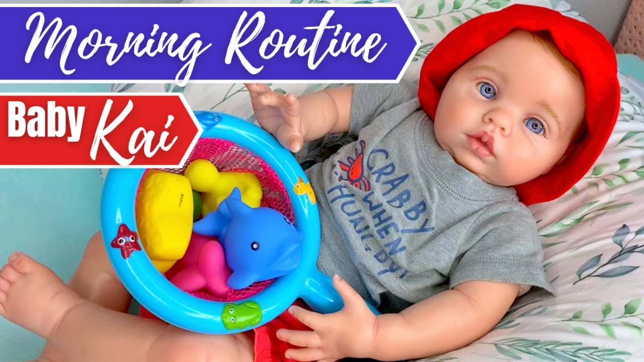 Reborn Baby Kai: Summer Morning Routine & Playing In The Water With Bath Toys.