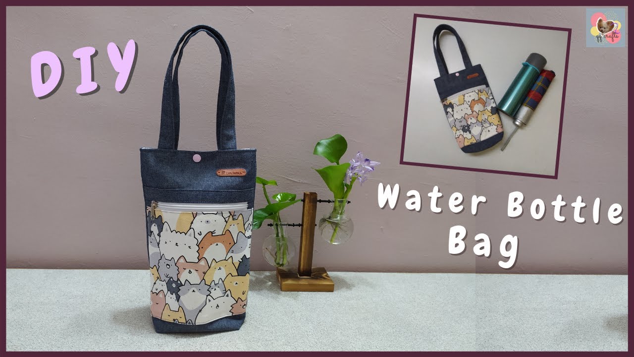 DIY Canvas Water Bottle Bag | DIY简易可爱手提袋 | 帆布水瓶袋 | Special and Cute Water Bottle Bag