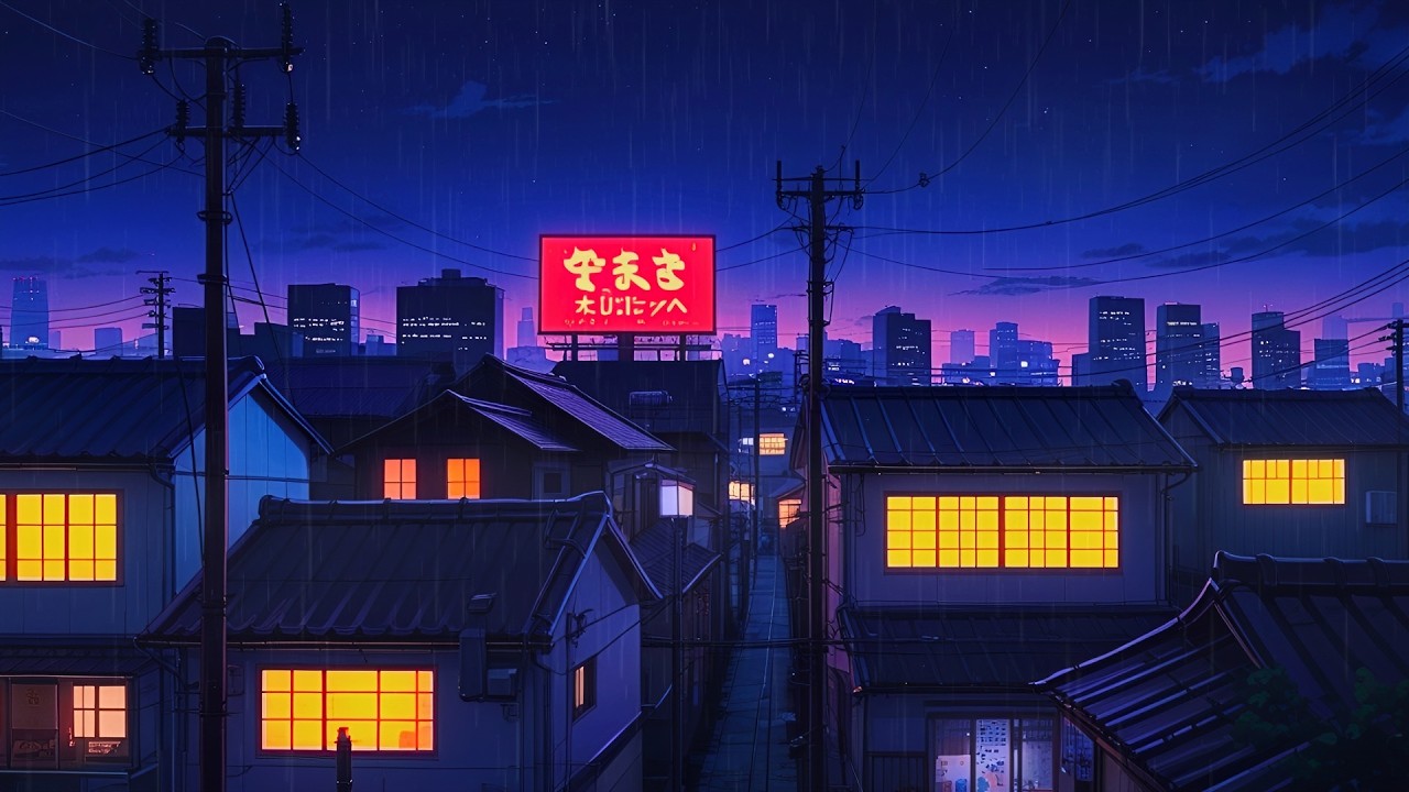 Warm Window Cityscape 🪟 Lofi Hip Hop Beats for Focus | 80s & 1990 | Cozy Tokyo Lofi
