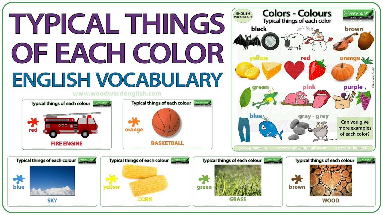 Typical things of each colour - English Vocabulary Lesson