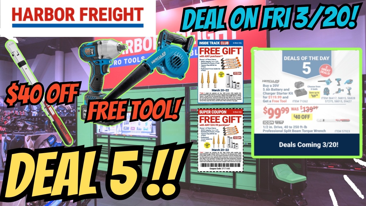 Harbor Freight 10 Days of Deals: DAY 5 Free Hercules Tool + ICON Torque Wrench Sale! #harborfreight