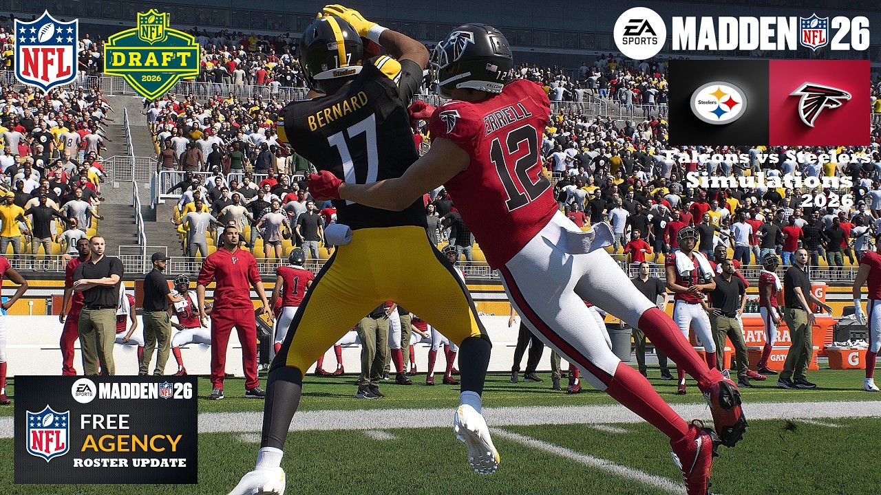 Madden 26: Атланта Фэлконс против Питтсбург Стилерз (обновленный состав Madden 27), симуляция 202...