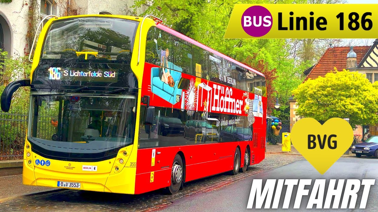 BVG Buslinie 186 S Grunewald ► S Lichterfelde S&uuml;d | 4K-Mitfahrt