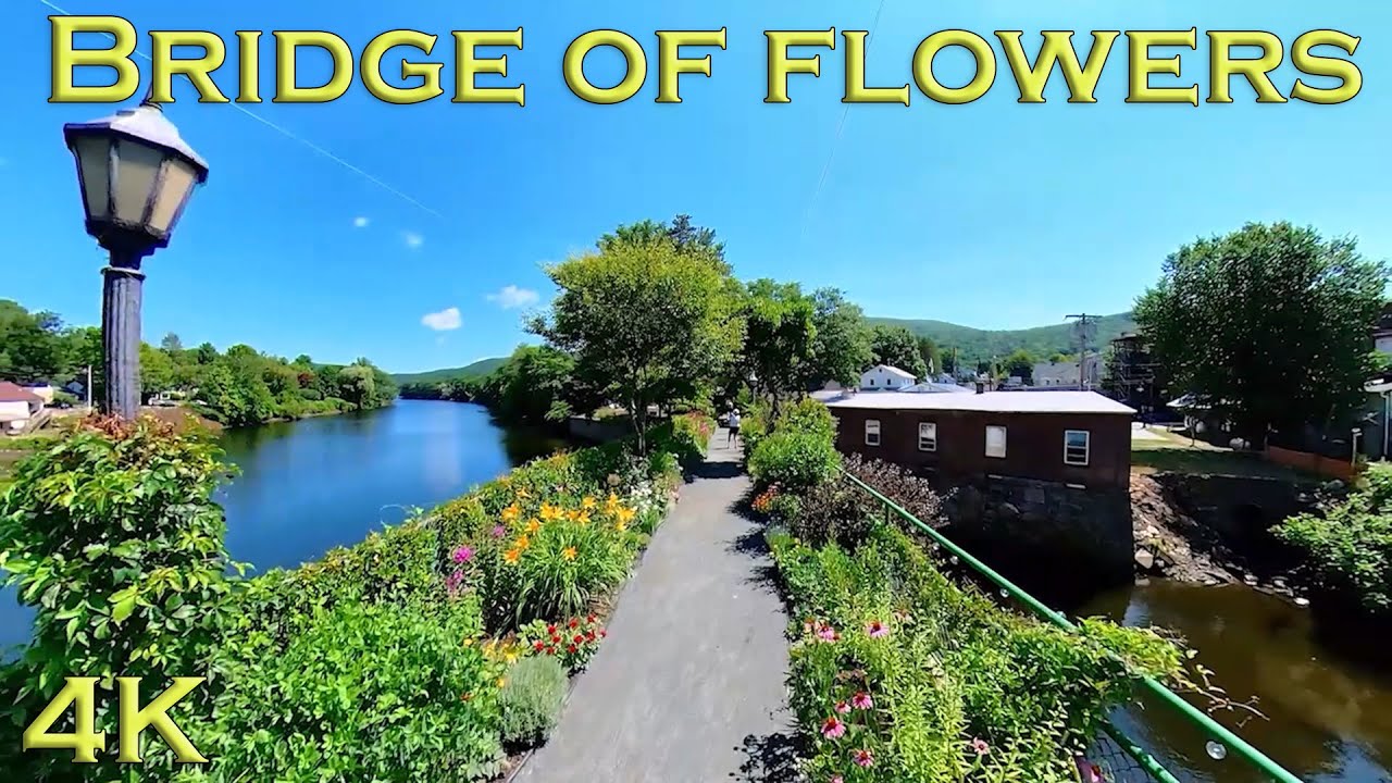[4K] Bridge of Flowers in Shelburne Falls, Massachusetts. Video #20