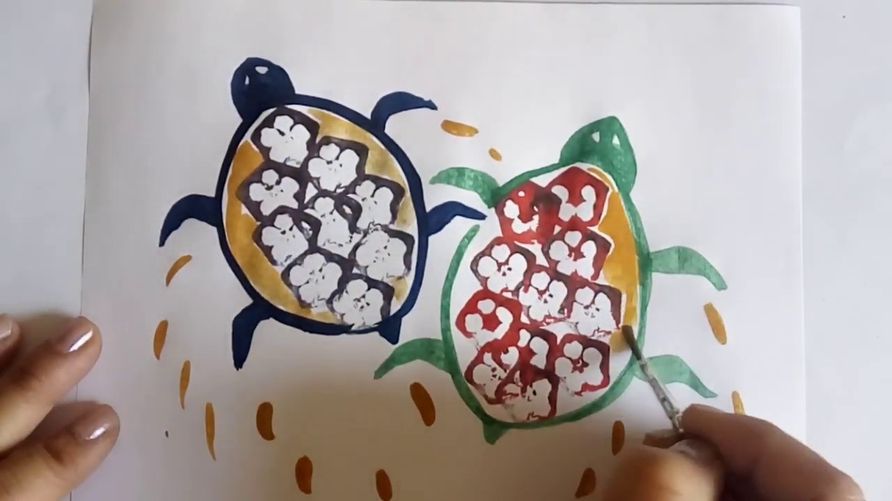 10 Vegetable Printing / Vegetable Painting Ideas With Lady Finger  | Summer Crafts & #DrawingHacks