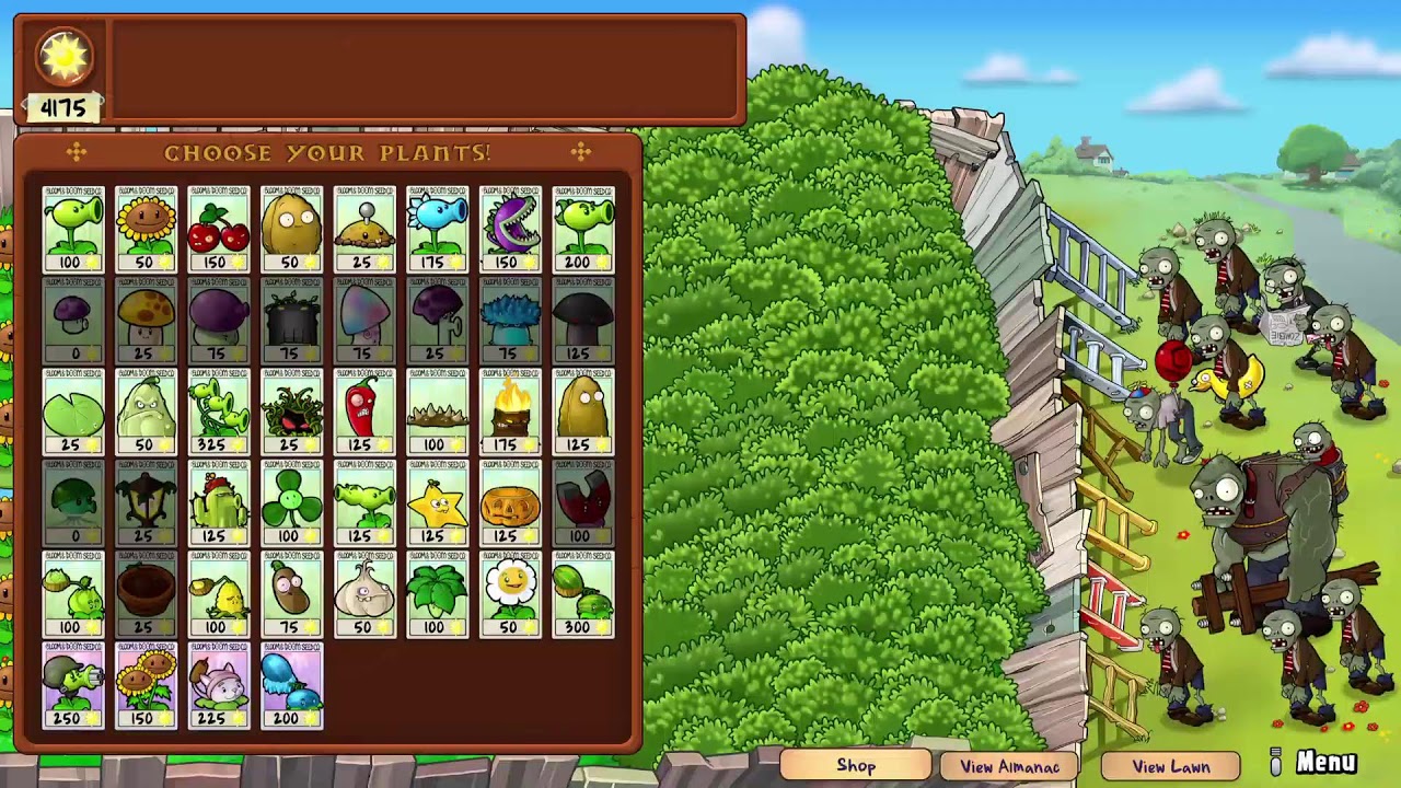 Playing plants vs Zombies