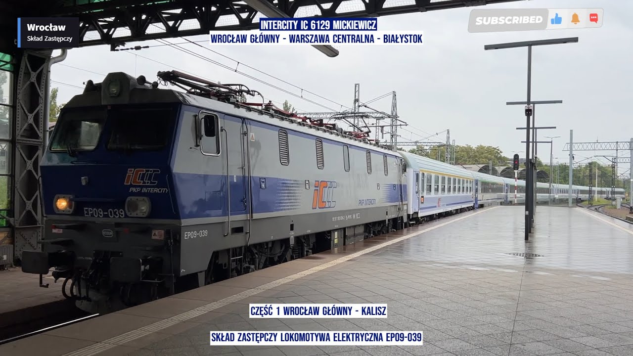 InterCity IC 6129 MICKIEWICZ Wrocław Główny -Warszawa Cent. - Białystok cz 1 Polska z tyłu pociągu