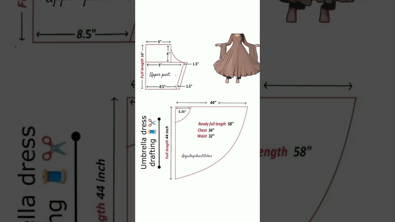 Perfect Umbrella Cut ka Secret! ✨ | Aasan Measurement Trick #shorts