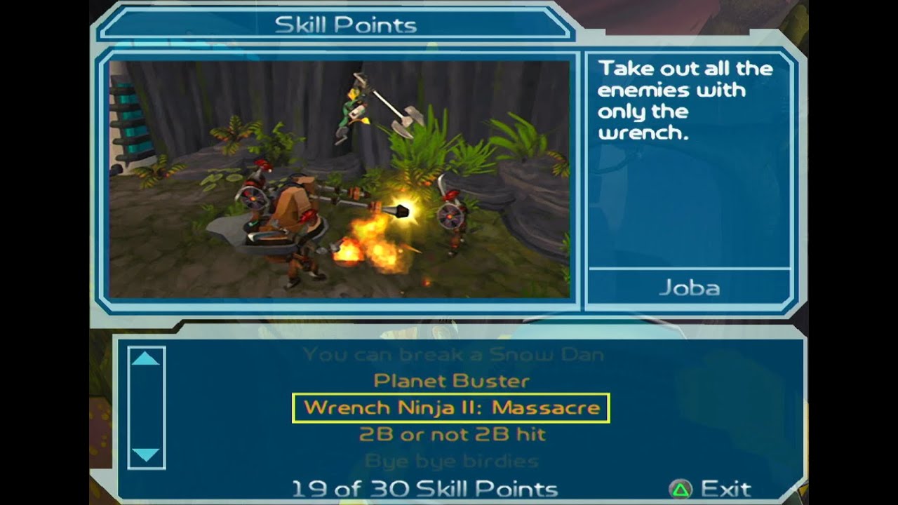 Ratchet and Clank 2 Going Commando Skill Point Planet Joba Wrench Ninja II Massacre
