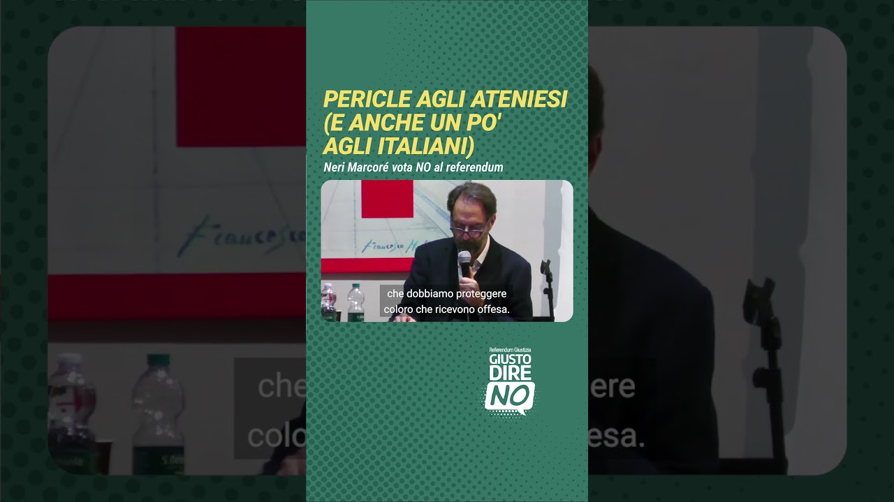 Neri Marcor&egrave; legge il discorso di Pericle agli ateniesi. E ricorda i punti fermi di una democrazia.