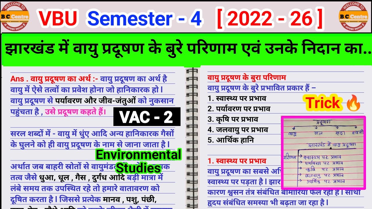 Jharkhand mein vayu pradushan ke bure parinaam AVN unke nidan  varnan Karen झारखंड में वायु प्रदूषण