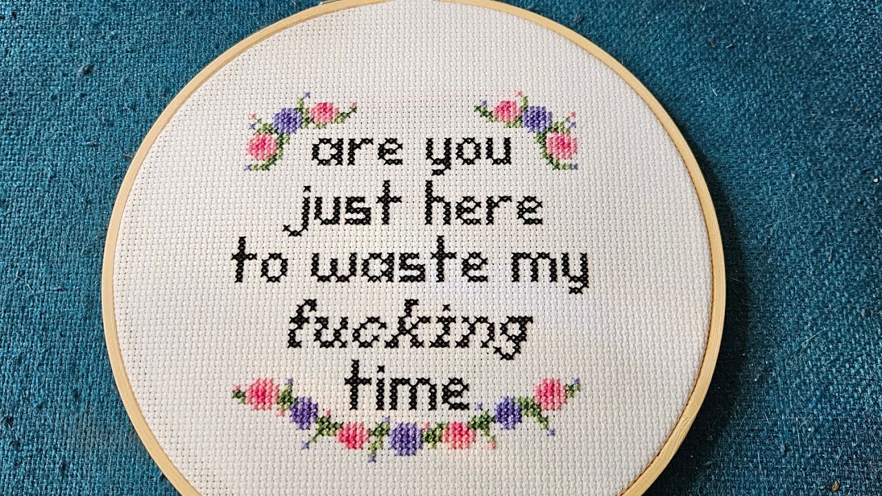 Framing a finished piece in an embroidery hoop