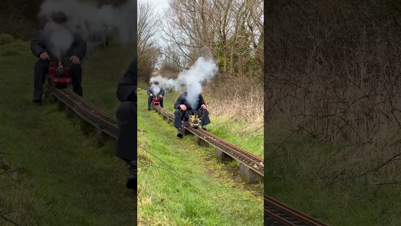 A Trio of Steam! Miniature Locomotives Climbing Together 🚂 #miniaturerailway #steam #locomotives
