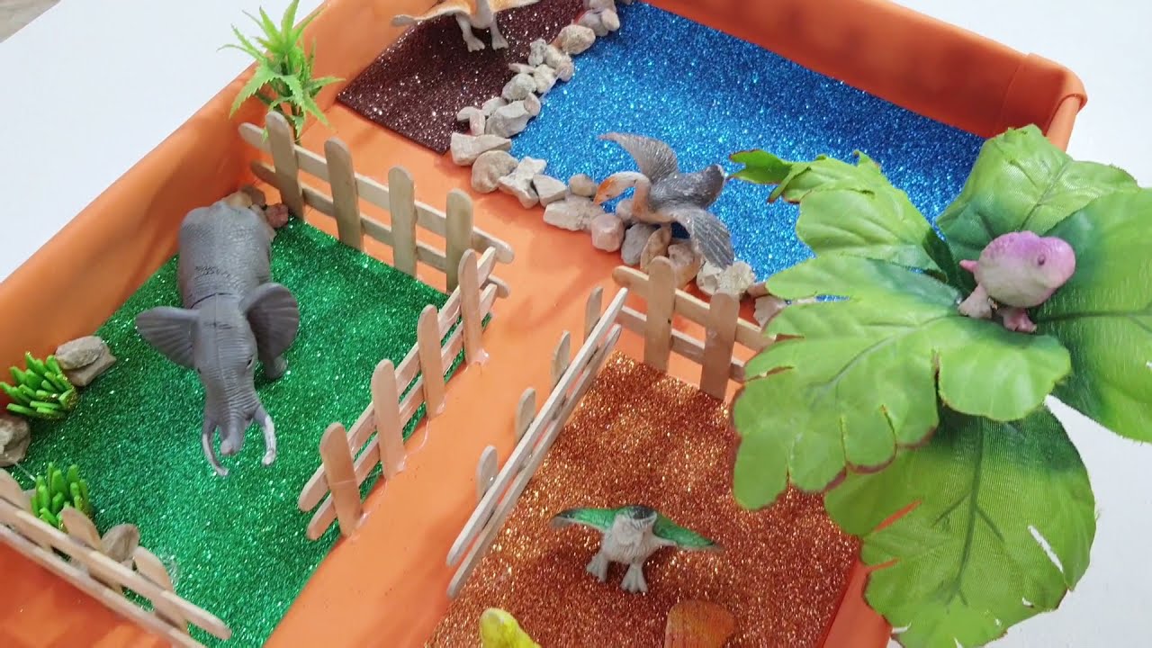 مشروع مدرسي | مجسم حديقة الحيوان | Zoo model | DIY Project