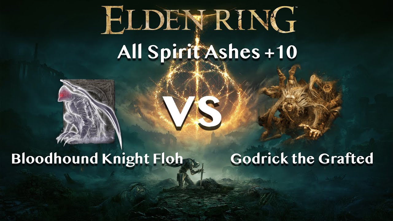 【Elden Ring】Bloodhound Knight Floh vs Godrick the Grafted【All Spirit Ashes+10】