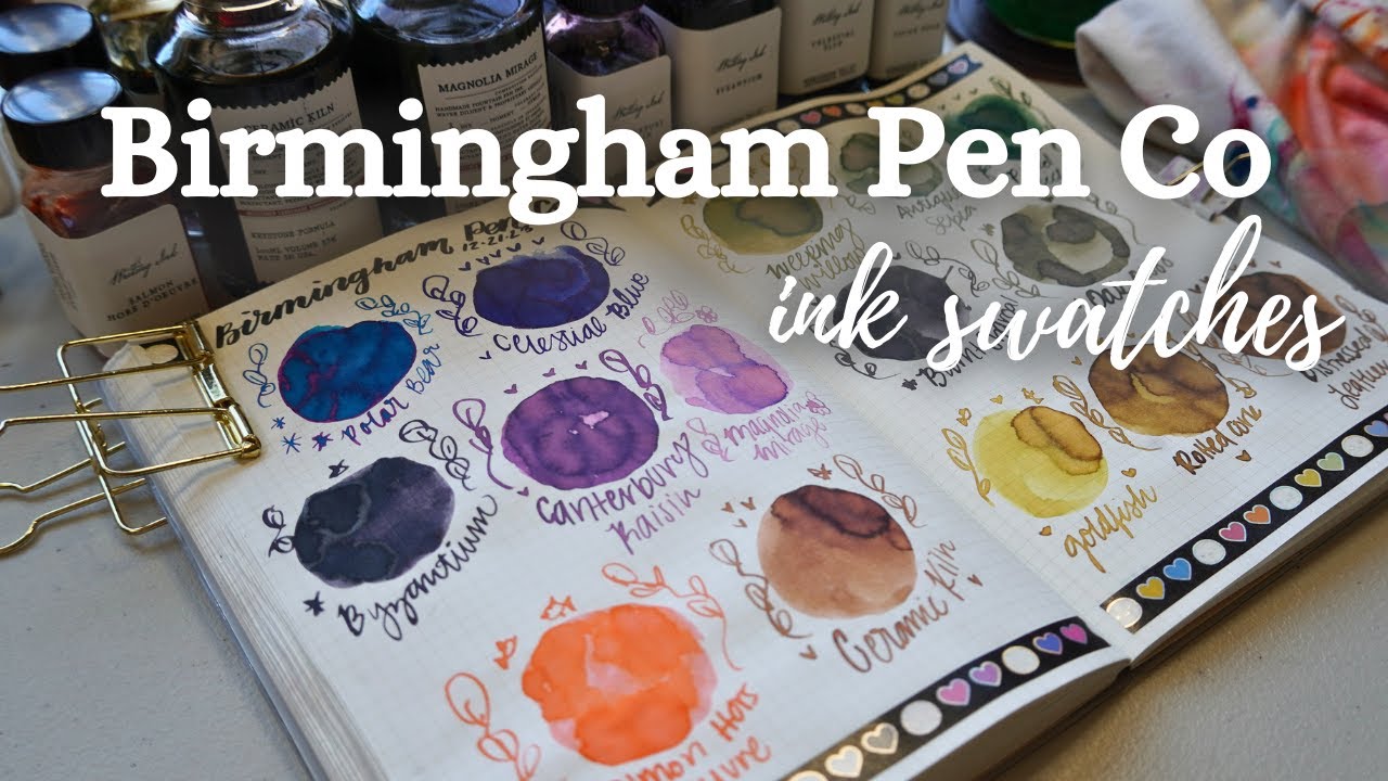 Swatching Birmingham Pen Company Fountain Pen Inks