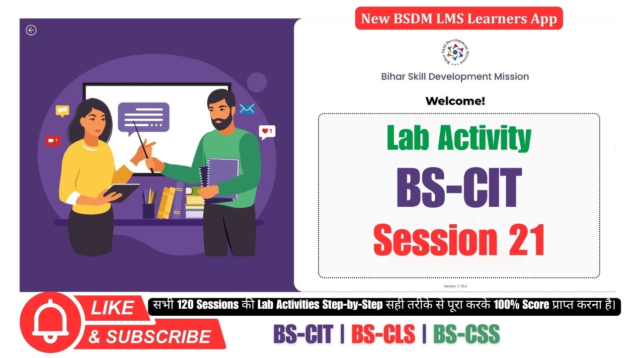 BS-CIT Session 21 Lab Activity Solution | KYP New Course 2026 | 100% Score