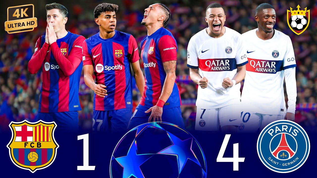 Mbappe & Dembele разнесли мечту Барселоны🤯🌟🔥❯ Barcelona (1-4) Paris ● UCL 2024 🎬 4K