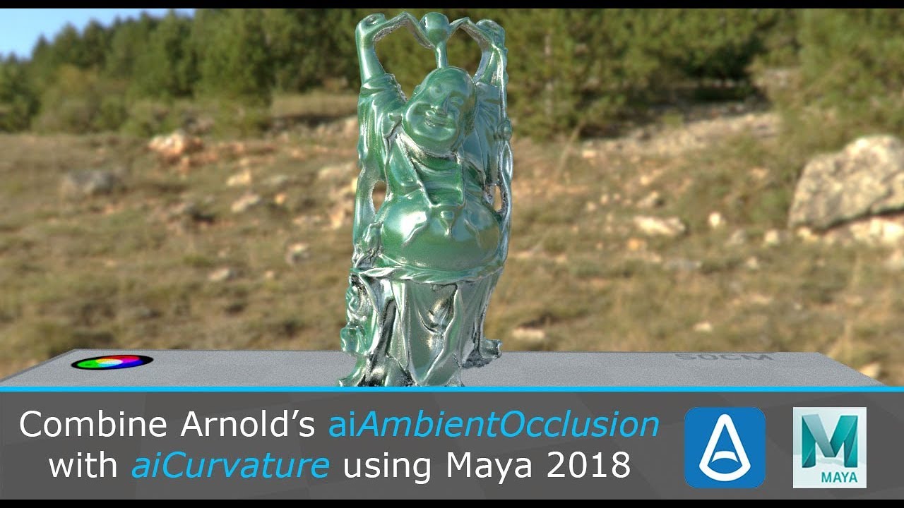 Combine Arnold's aiAmbientOcclusion with aiCurvature using Maya 2018