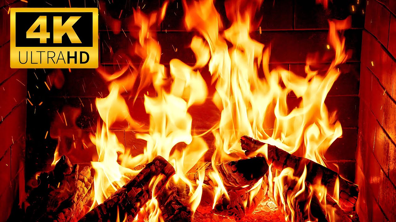 🔥 Wonderful Fireplace for Winter Night 🔥 Relaxing Fireplace 4K & Crackling Fire Sounds