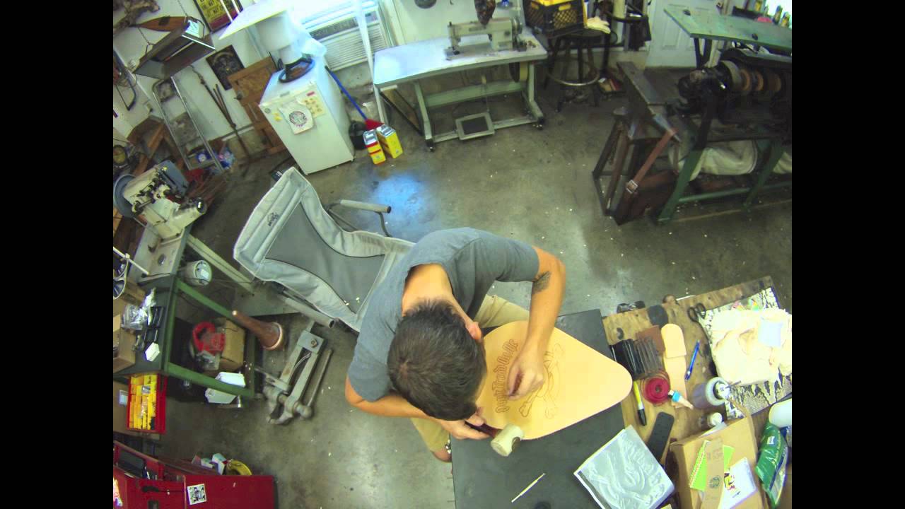 Time Lapse Video of Anvil Custom Handtooled Leather Motorcycle Seat