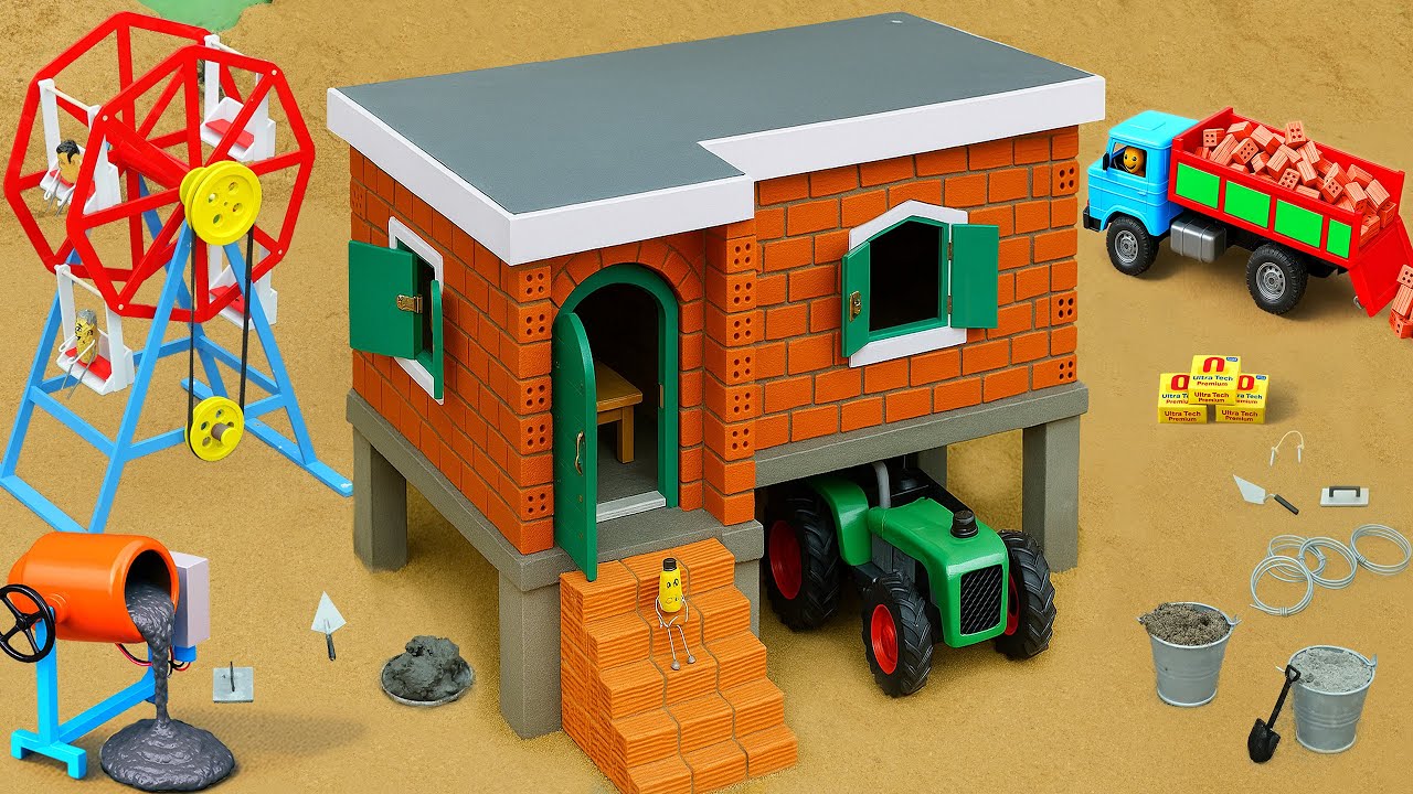 Realistic DIY Mini Brick & Cement House with Underground Car Garage | Construction Science Project