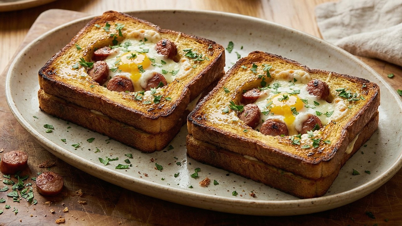 Quick & Delicious Breakfast Toast – Ready in Minutes! 🍳🧀#QuickBreakfast#CheesyToast