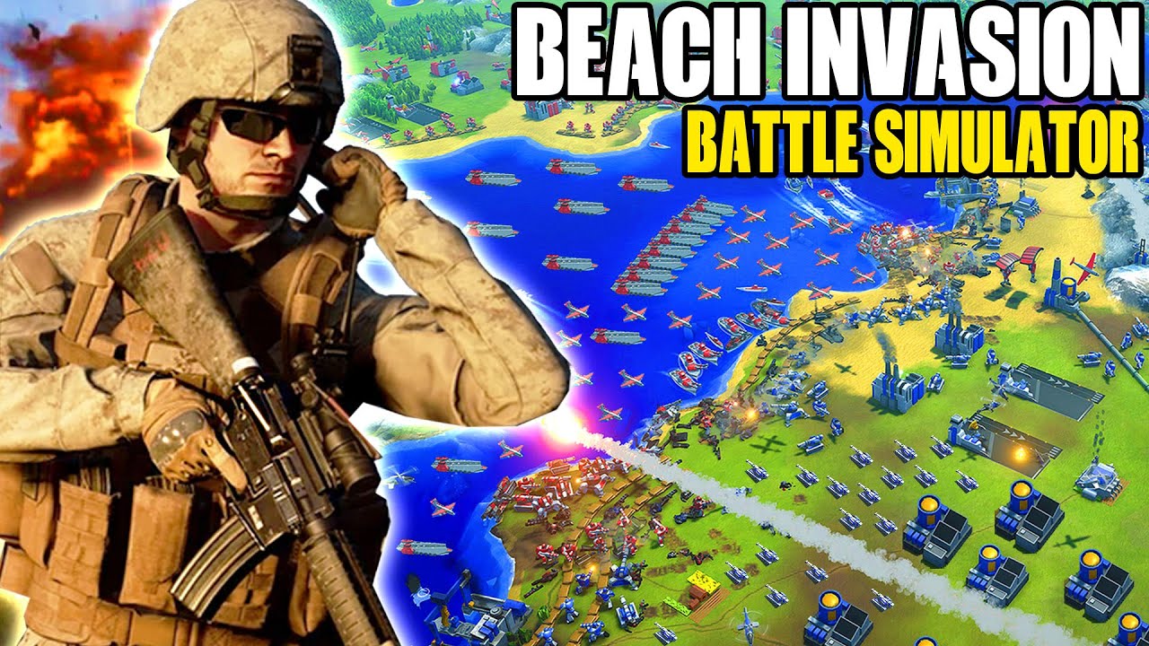 Brutal WW3 BATTLE SIMULATOR has Insane BEACH INVASIONS Defenses...