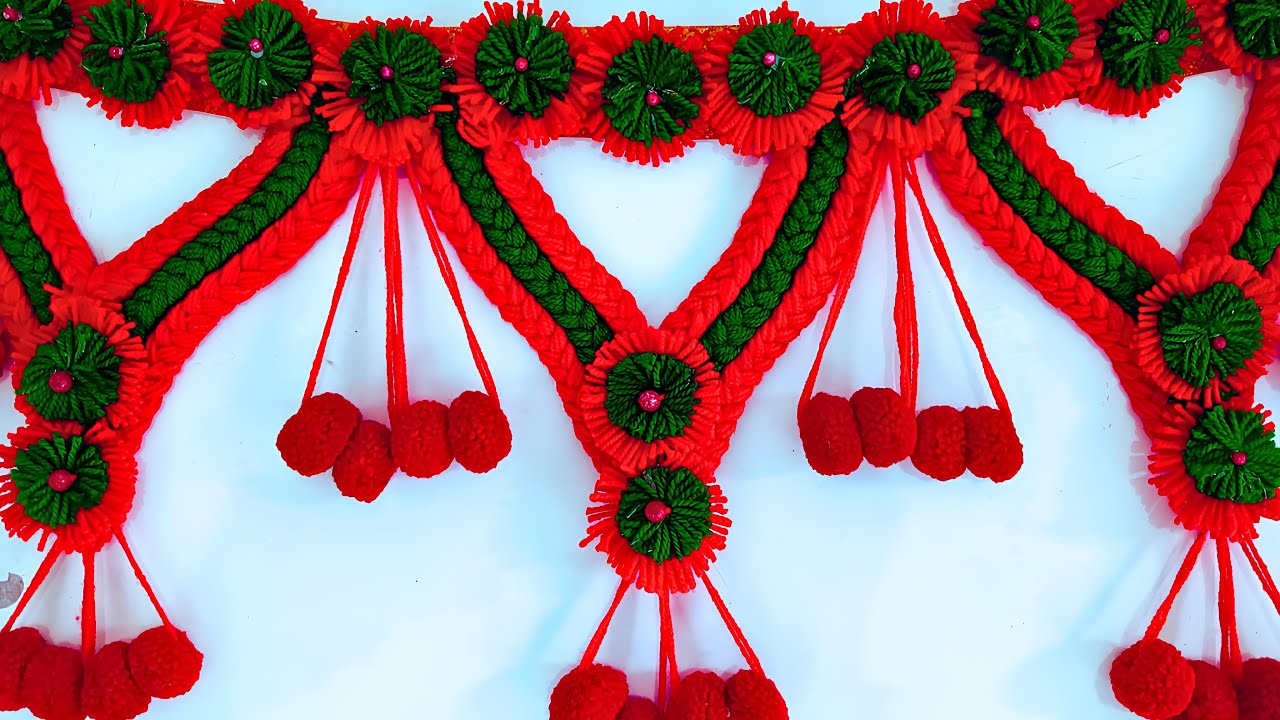 DIY Woolen Toran | Elegant Door Hanging for Home Decoration | Handmade Craft Idea #2025