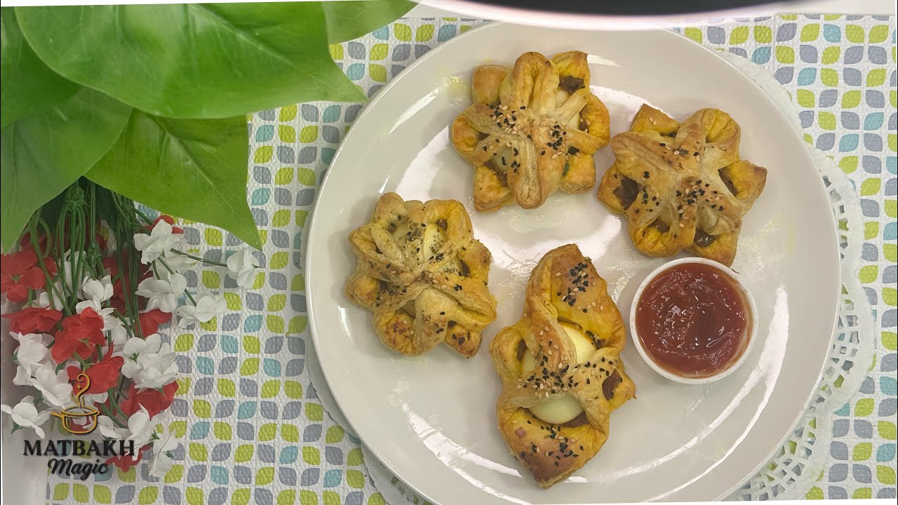 Floral Egg Puffs Recipe | Beautiful Puff Pastry Egg Snack