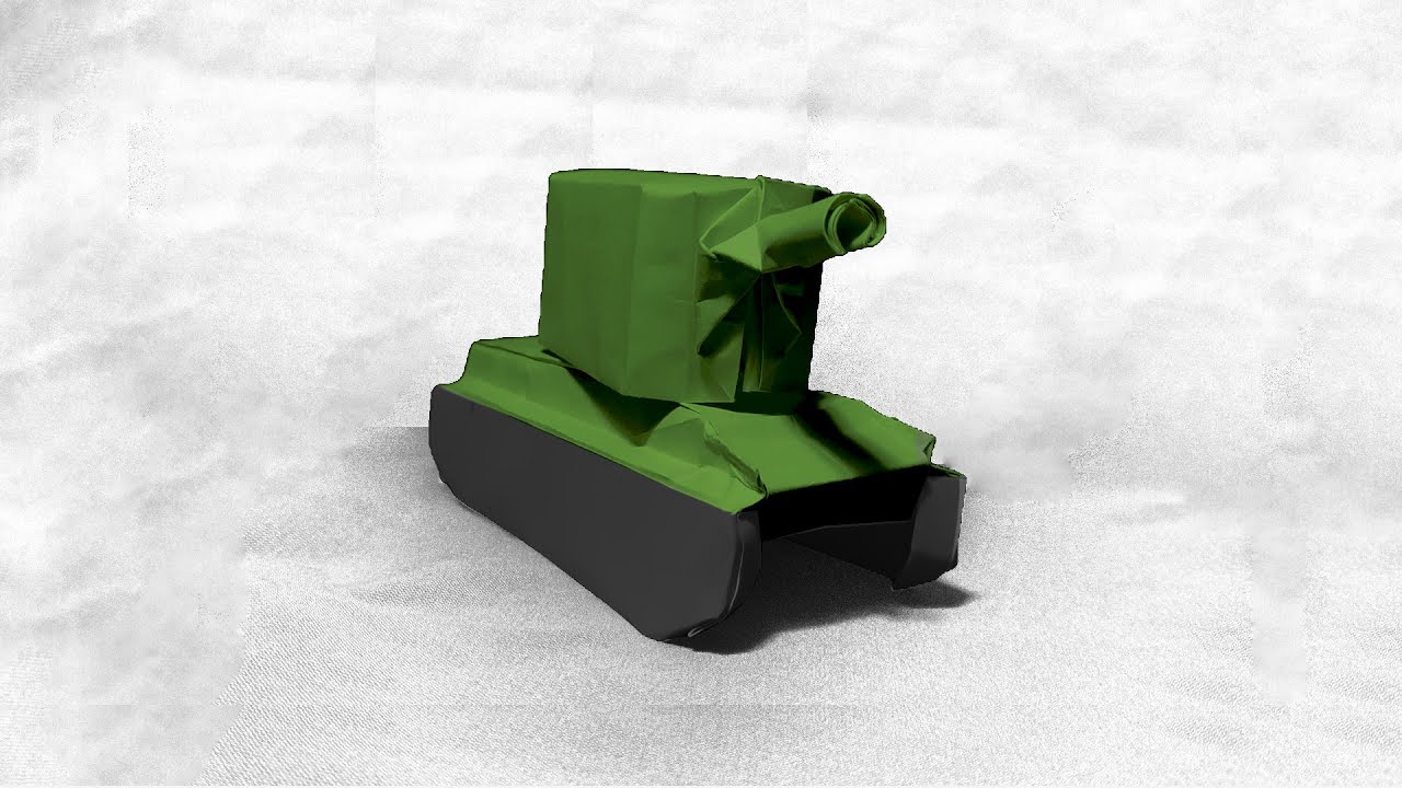 как сделать оригами танк- Тяжёлый танк КВ-2 (башня) - How to Make Origami Tank