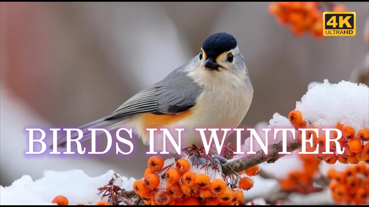 🌿 Birds in winter | Relax music 4K#birdsinwinter #birdchirping #naturesvoice #musicforsleep