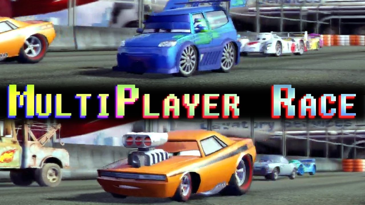 PS3 Cars 2 Fun Splitscreen Race DJ Vs Snot Rod On Runway Tour Close Race