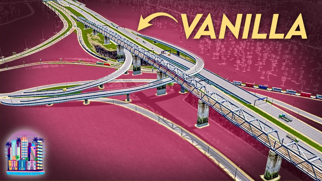 Building a HUGE Multi-level Interchange in Vanilla Cities Skylines | Verde Beach 106