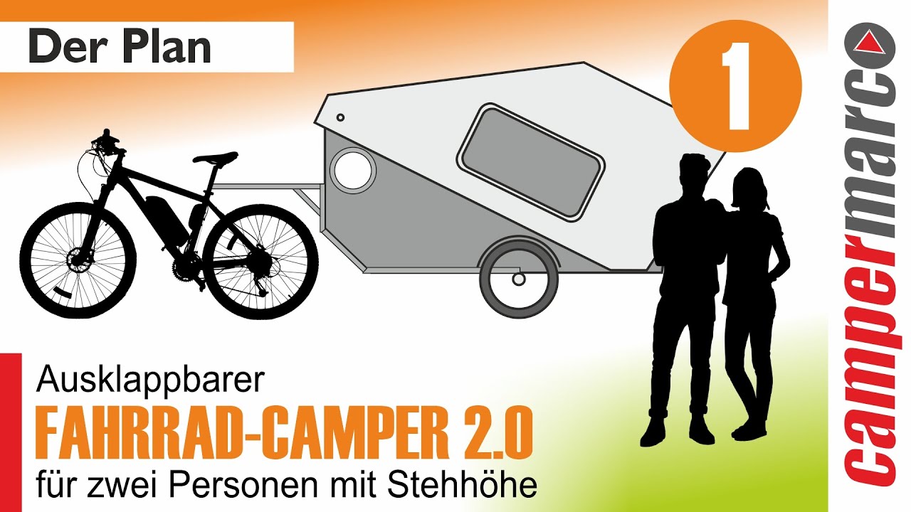 F1 Ausklappbarer Fahrradcamper 2.0 für zwei Personen mit Stehhöhe | Pläne und erste Ansichten
