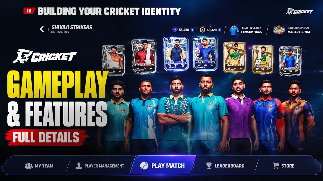 Finally E Cricket Gameplay & New Features Full Review 🔥