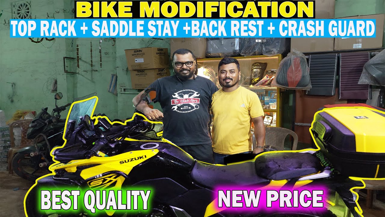 Bike Modification Kolkata | The Chain Gang | Custom Saddle Stay Top Rack Crash Guard Modification
