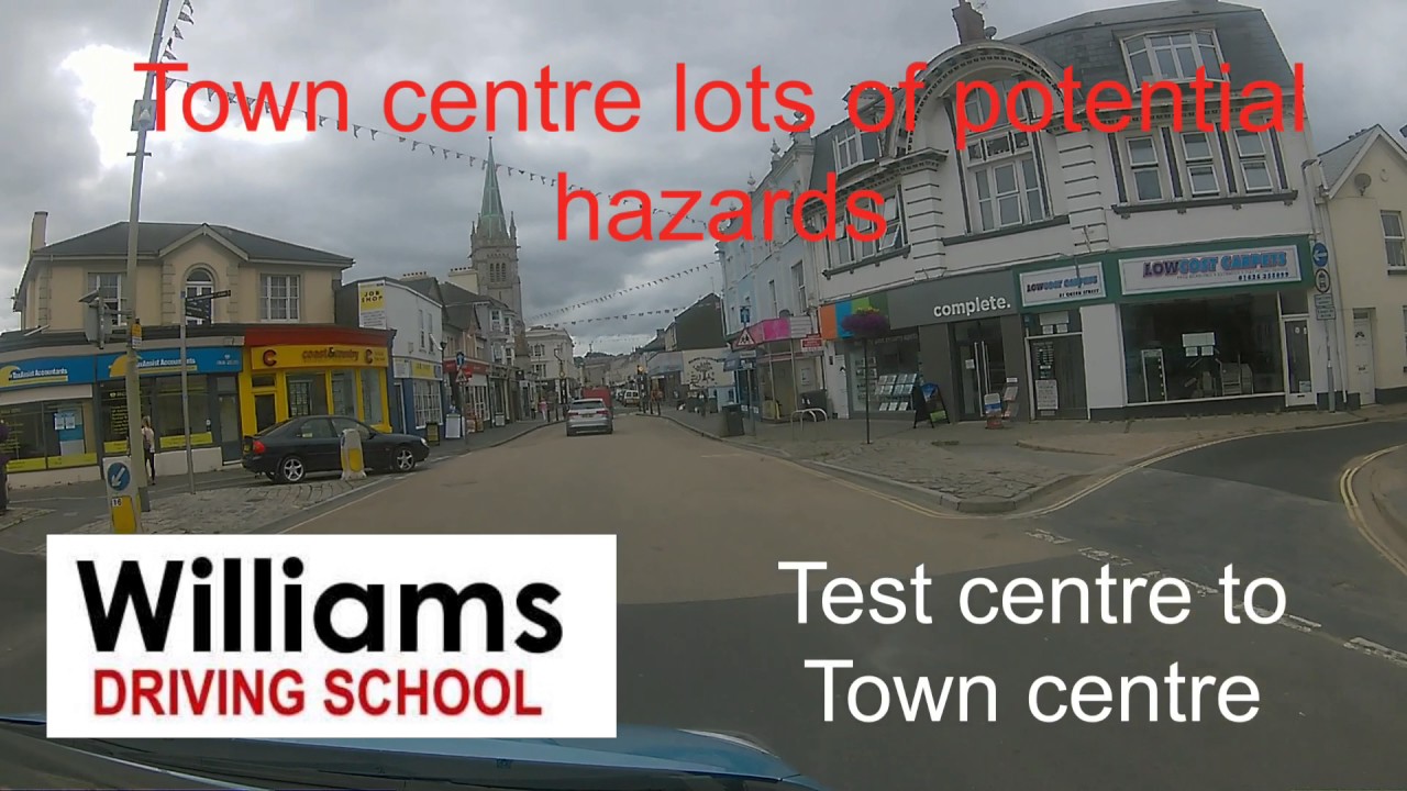Route from Newton Abbot test centre to town centre