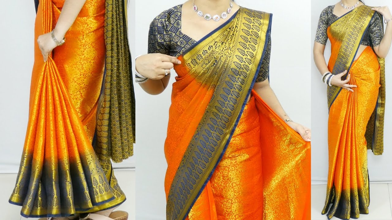 How to wear heavy silk saree perfectly for wedding & functions | easy way to saree drape