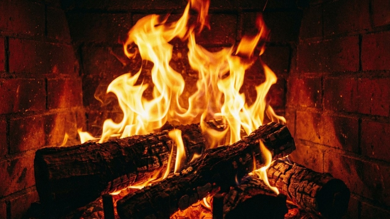 🔥 Warm Fireplace Burning 4K – Cozy Firelight Ambience for Stress Relief and Rest