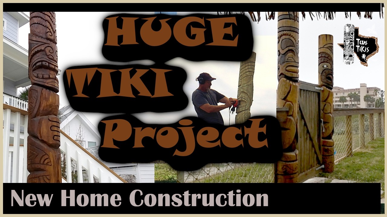 How I Built Enormous Tiki Carvings for a New Home Construction. Fine Outdoor Oceanic Art Pieces.