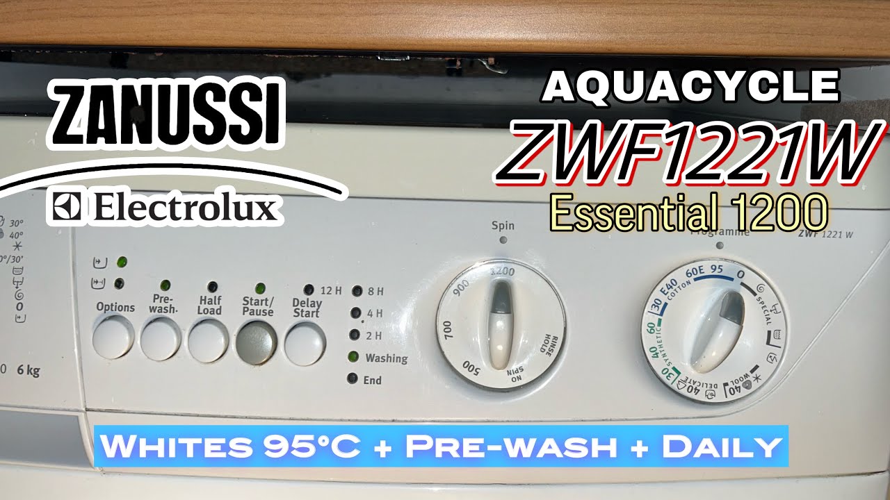 Zanussi Electrolux ZWF1221W AQUACYCLE 1200 Essential - Whites 95ºC + Pre wash + Daily
